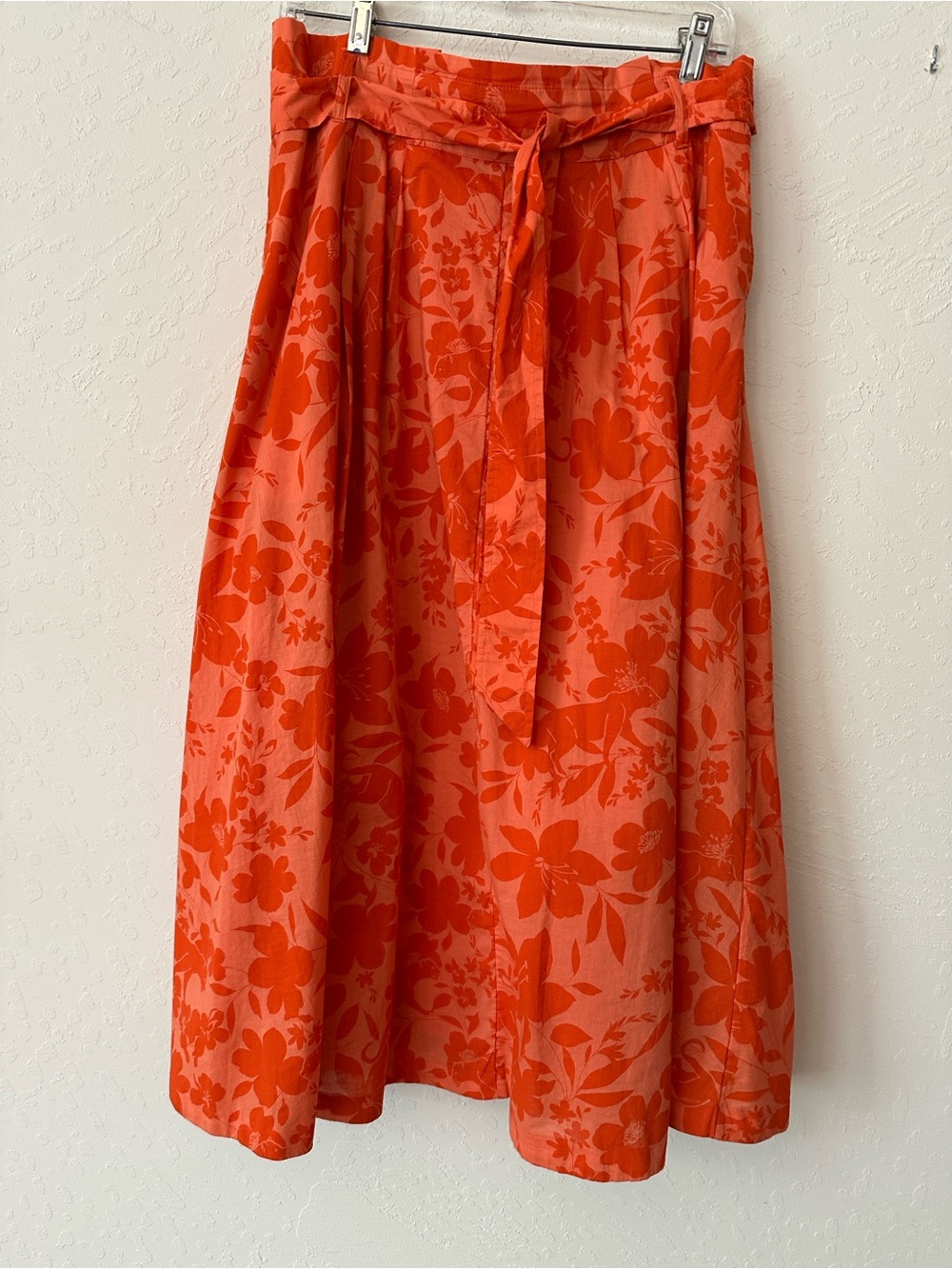 Charter Club Orange Floral Midi Skirt